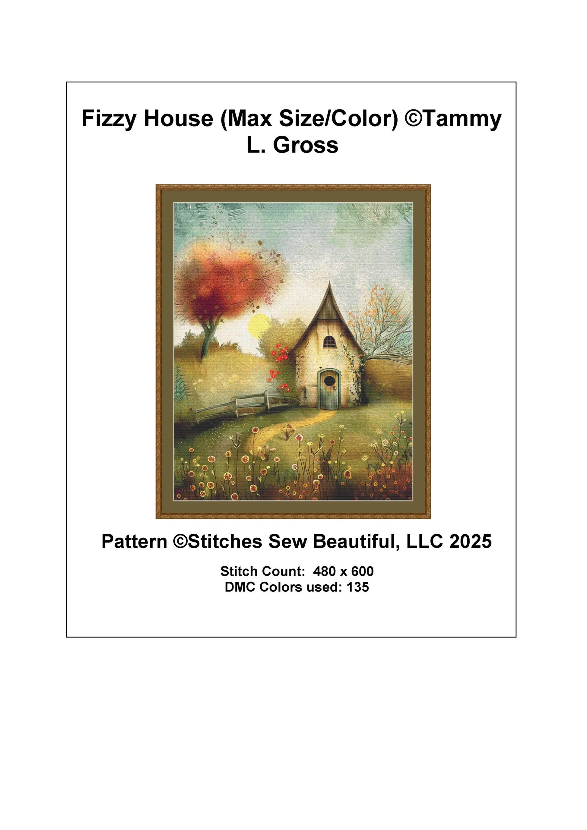 Fizzy House (Max Size/Color) counted cross stitch pattern by Tammy L. Gross