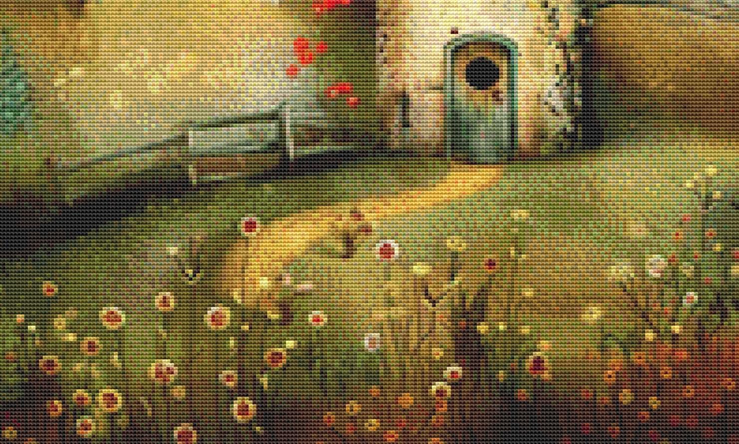 Fizzy House (Small) counted cross stitch pattern by Tammy L. Gross