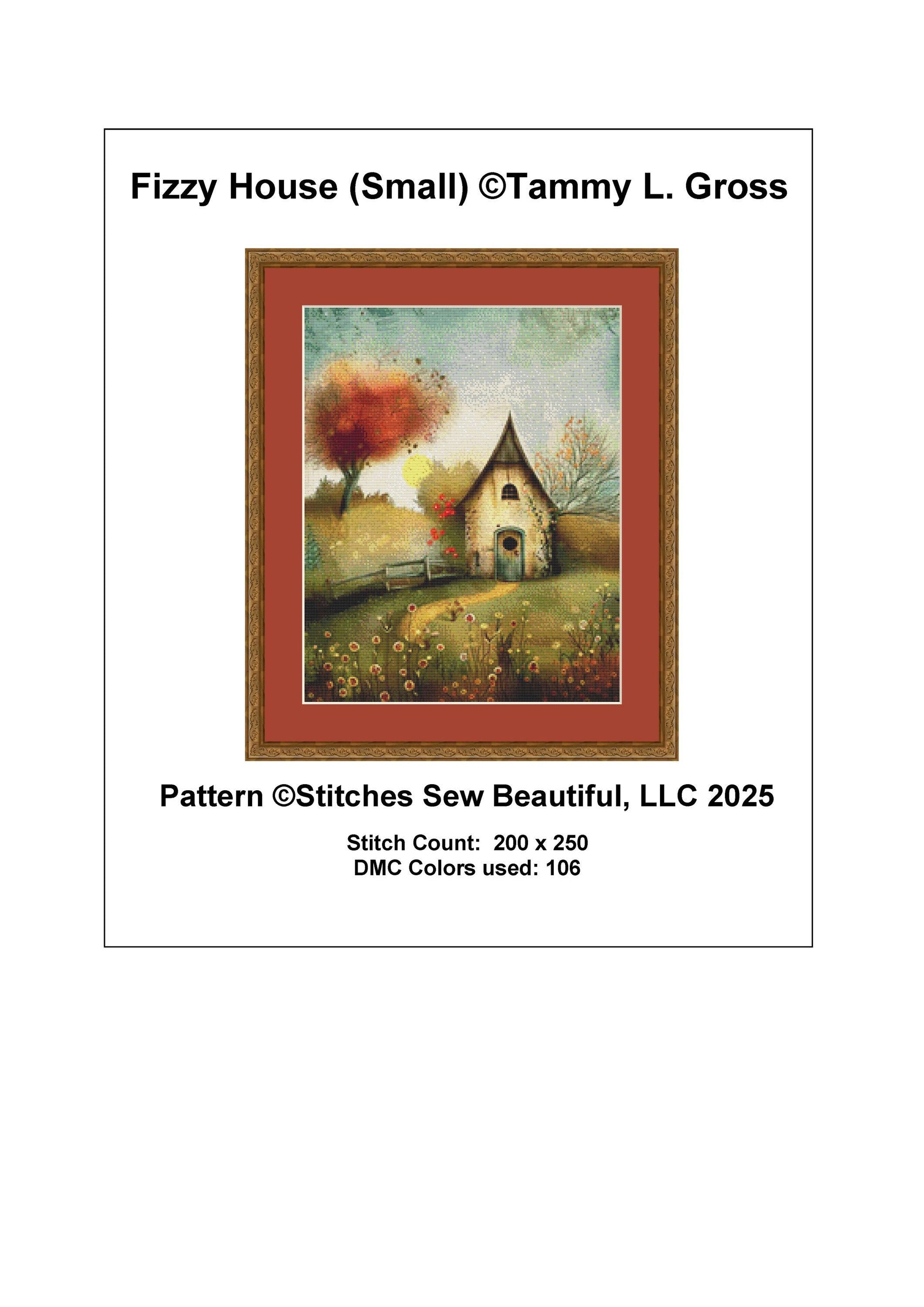 Fizzy House (Small) counted cross stitch pattern by Tammy L. Gross