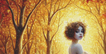 Fall Princess counted cross stitch pattern by Mystic Vision Gallery