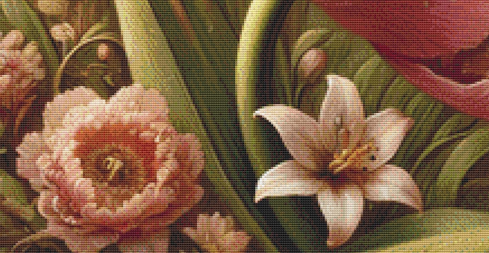 Thumbelina in Blooming Tulip counted cross stitch pattern by Mystic Vision Gallery