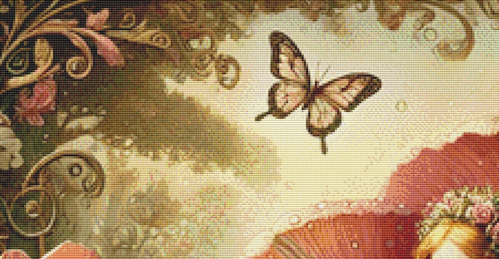 Vintage Storybook Thumbelina counted cross stitch pattern by Mystic Vision Gallery