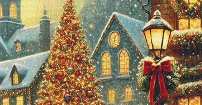 Nostalgic Christmas Town (Max Size/Color) counted cross stitch pattern by Mystic Vision Gallery