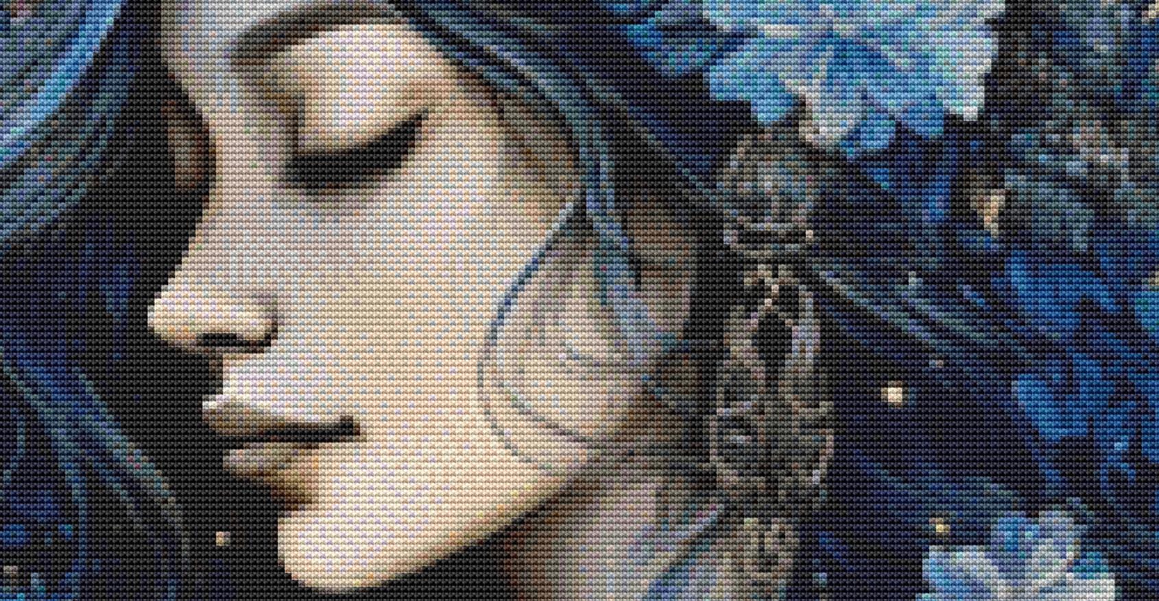 Moon Goddess 1 counted cross stitch pattern by Pink Lake Studio