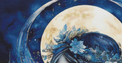 Moon Goddess 1 counted cross stitch pattern by Pink Lake Studio