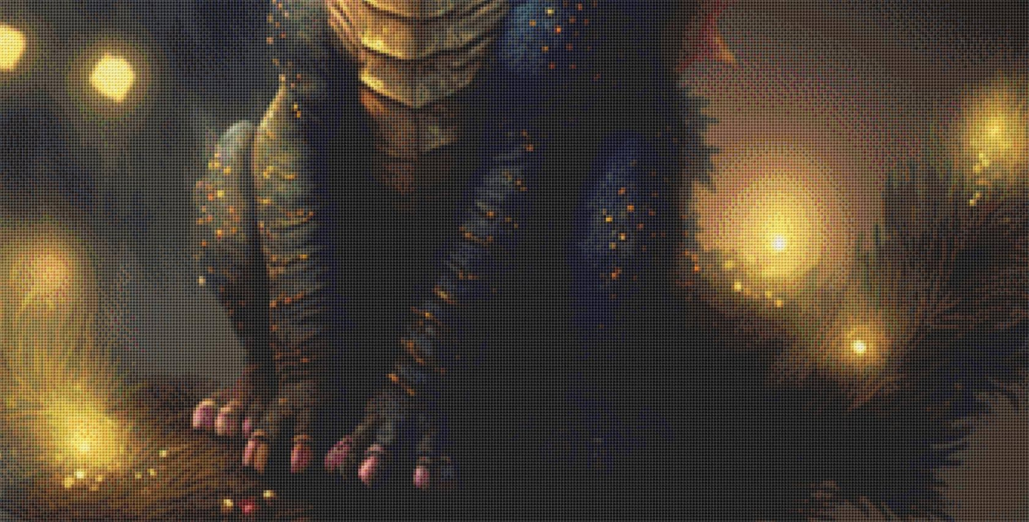 Cute Christmasy Dragon counted cross stitch pattern by Serr.Kai A Quill & Ink