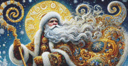 Gilded Father Christmas (Small) counted cross stitch pattern by Mystic Vision Gallery