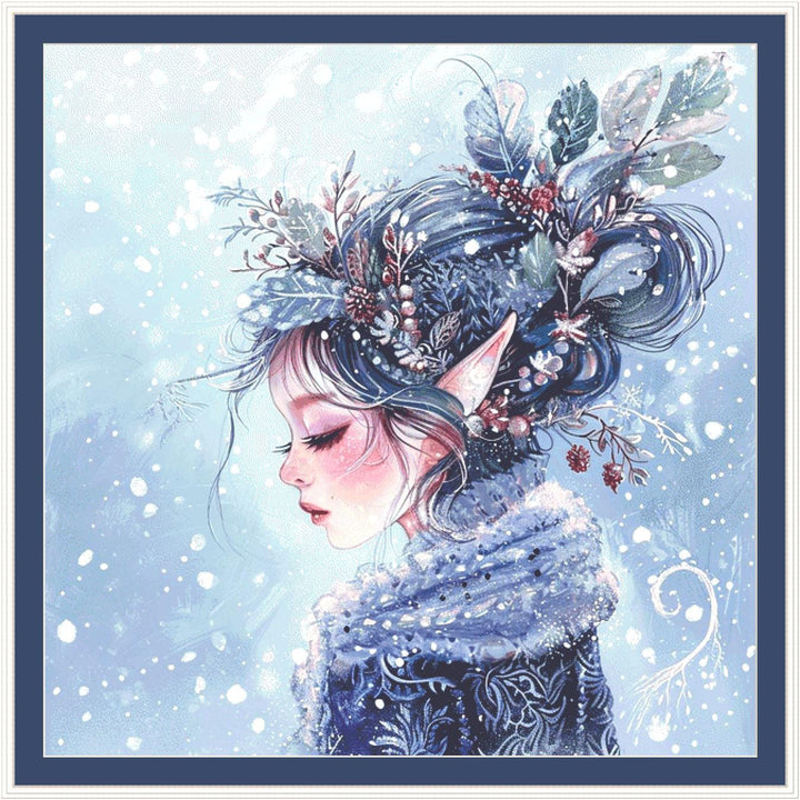 Winter Fairy (Max Size/Color) counted cross stitch pattern by Passy Art