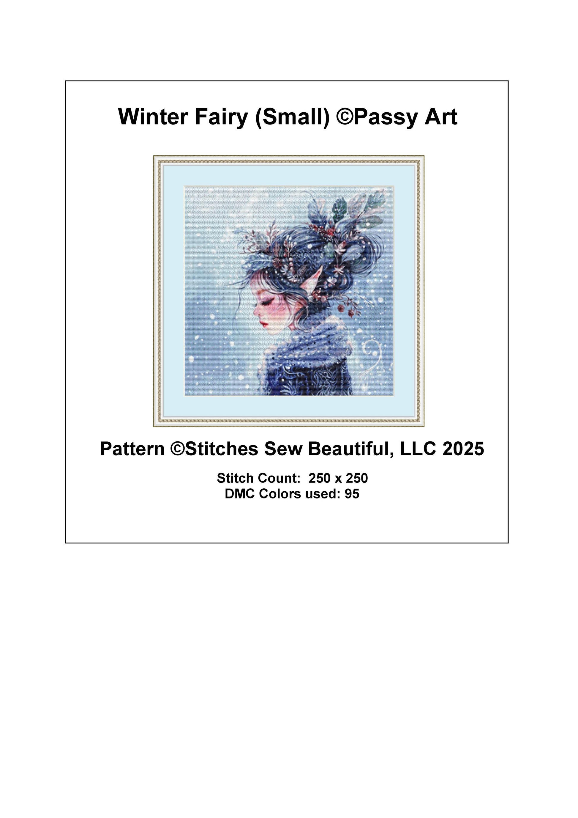 Winter Fairy (Small) counted cross stitch pattern by Passy Art