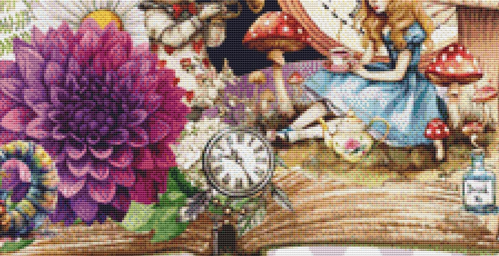 Mad Tea Party (Small) counted cross stitch pattern by Stitches Sew Beautiful, LLC