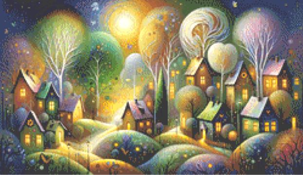 Enchanted Whimsy A Fantastical Village (Small) counted cross stitch pattern by World of Love Hearts/Adrian G. Eyre