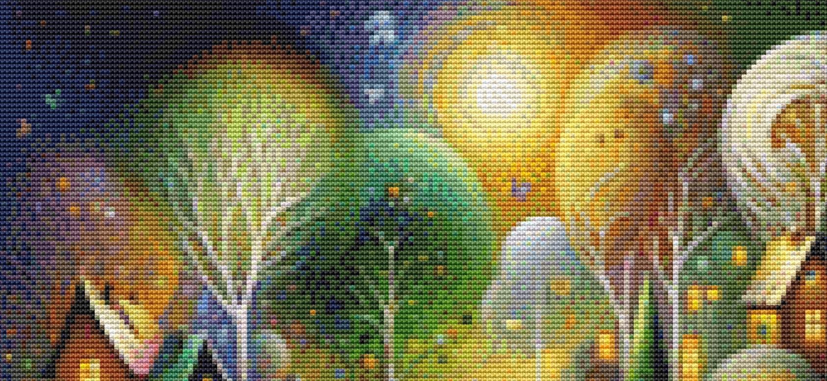 Enchanted Whimsy A Fantastical Village (Small) counted cross stitch pattern by World of Love Hearts/Adrian G. Eyre