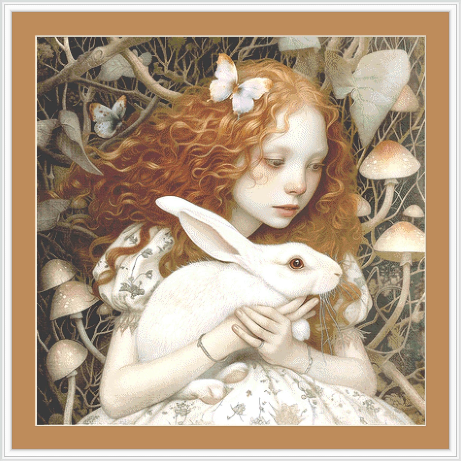 Follow the White Rabbit counted cross stitch pattern by Alisa Smith Williams