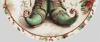 Elf Legs (Round) counted cross stitch pattern by Ivy Cottage Home