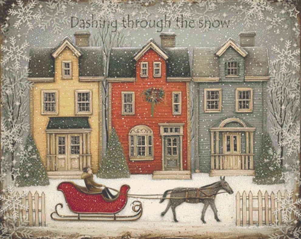 Folkart Christmas counted cross stitch pattern by Ivy Cottage Home