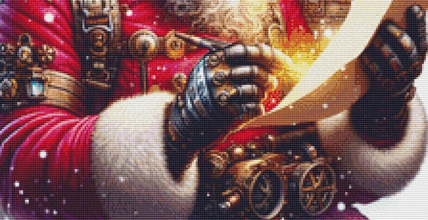 Steampunk Santa 2 (Small) counted cross stitch pattern by AdneLStudio
