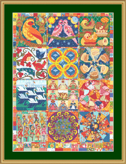 Twelve Days Quilt counted cross stitch pattern by Cobble Hill Puzzle Company/Ansada Art Licensing Group, LLC