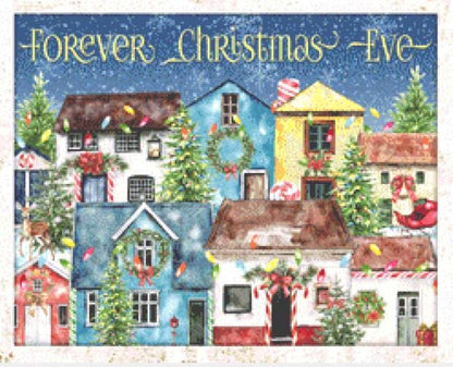 Forever Chrismtas Eve (Small) counted cross stitch pattern by Ivy Cottage Home