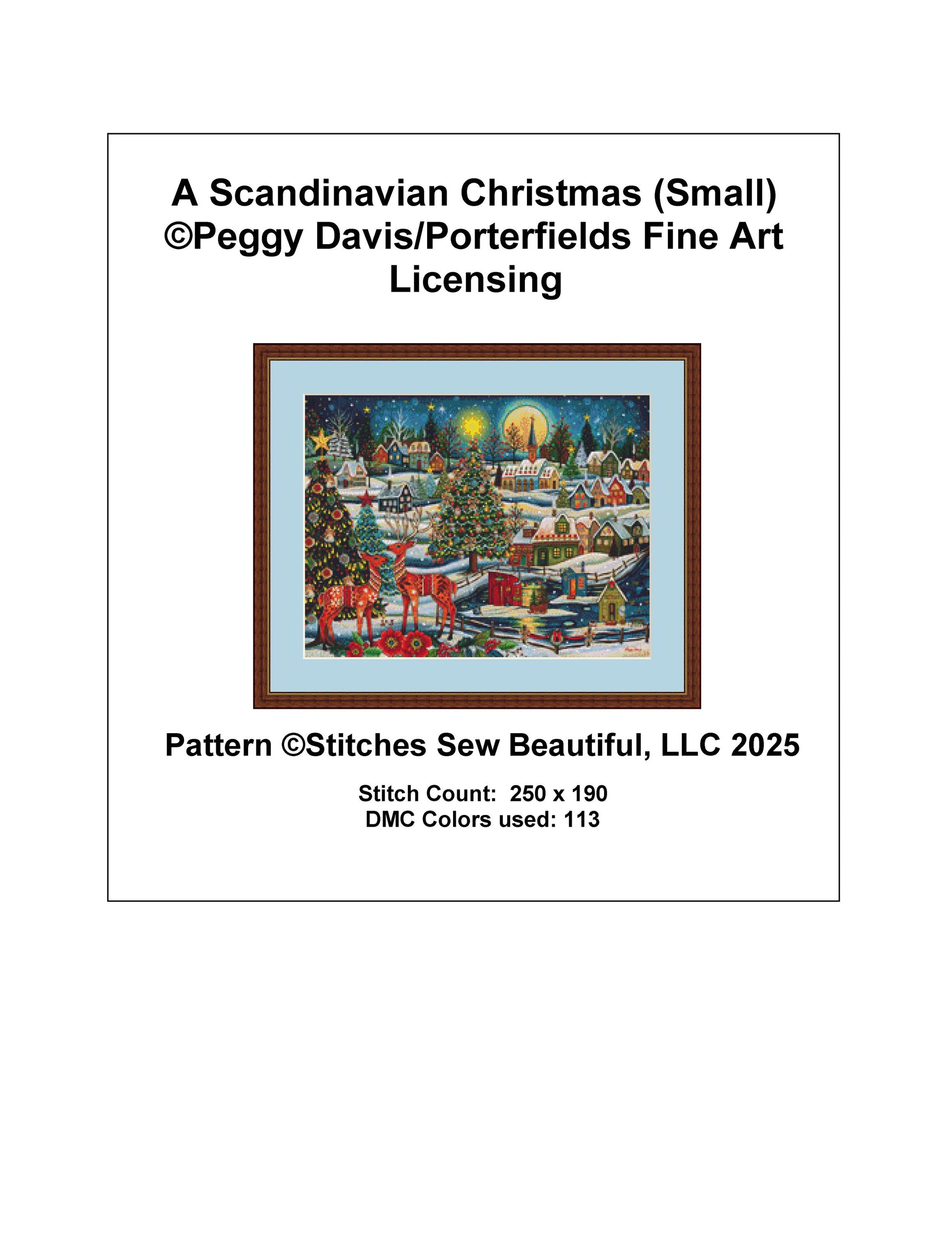 A Scandinavian Christmas (Small) counted cross stitch pattern by Peggy Davis/Porterfields Fine Art Licensing