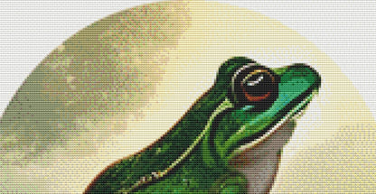 Frog Princess Portrait (Cropped Round) counted cross stitch pattern by Mystic Vision Gallery