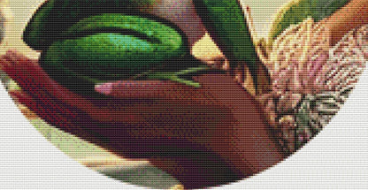 Frog Princess Portrait (Cropped Round) counted cross stitch pattern by Mystic Vision Gallery