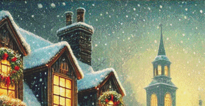 Nostalgic Christmas Town (Max Size/Color) counted cross stitch pattern by Mystic Vision Gallery