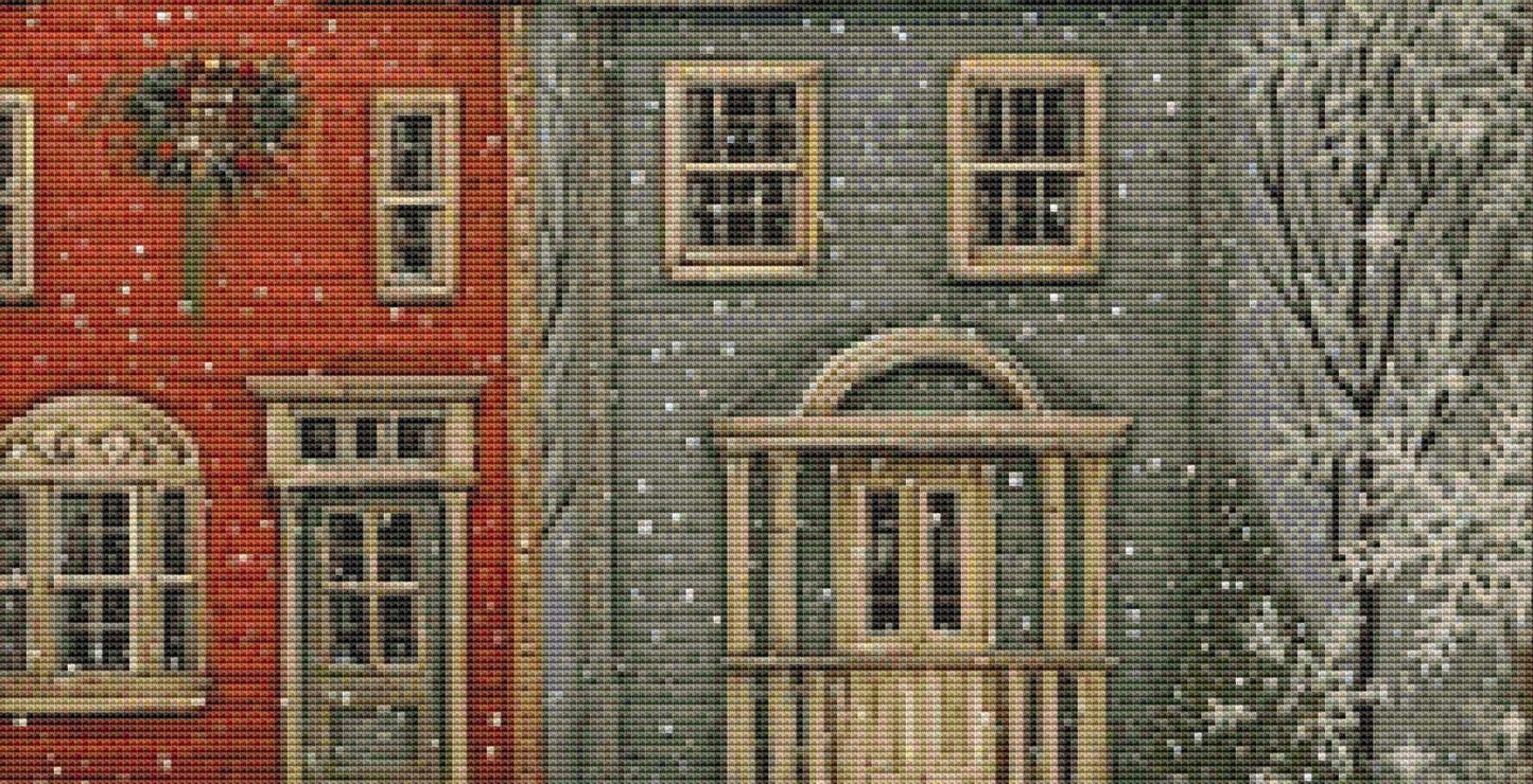 Folkart Christmas counted cross stitch pattern by Ivy Cottage Home