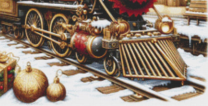 Steampunk Christmas Train (Small) counted cross stitch pattern by AdneLStudio