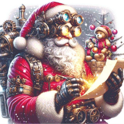 Steampunk Santa 2 (Small) counted cross stitch pattern by AdneLStudio