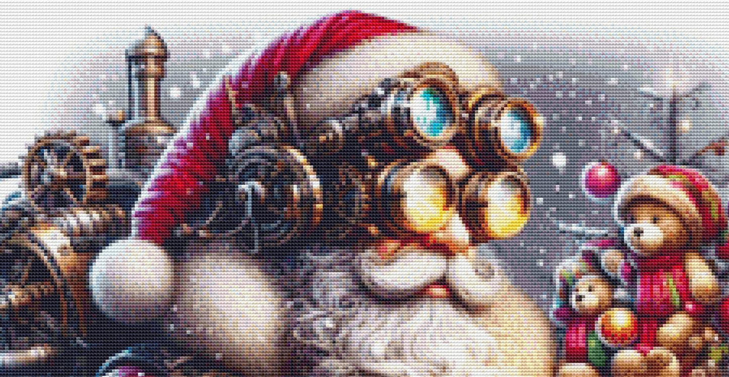 Steampunk Santa 2 (Small) counted cross stitch pattern by AdneLStudio