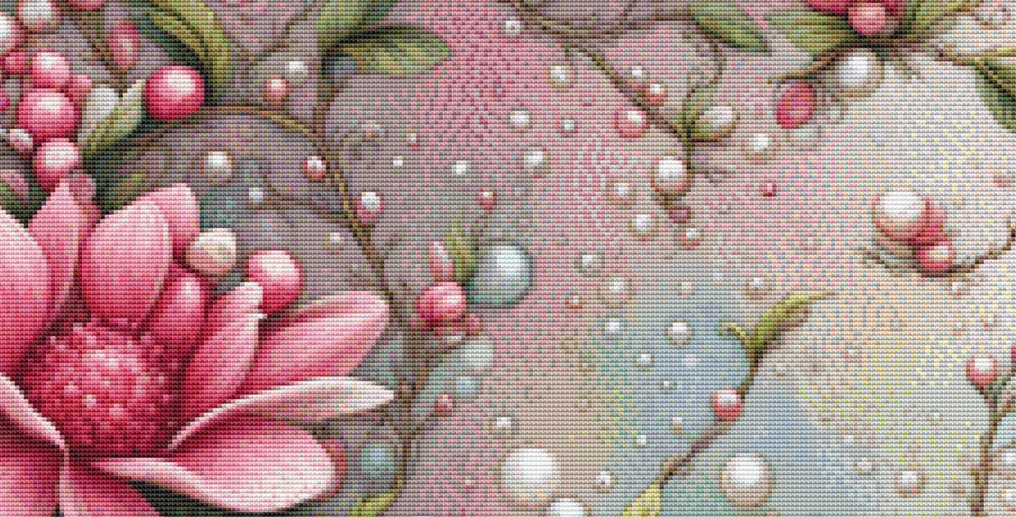 Pink Dragonfly counted cross stitch pattern by Fantasia Dream