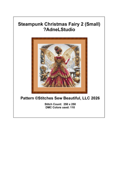 Steampunk Christmas Fairy 2 (Small) counted cross stitch pattern by AdneLStudio