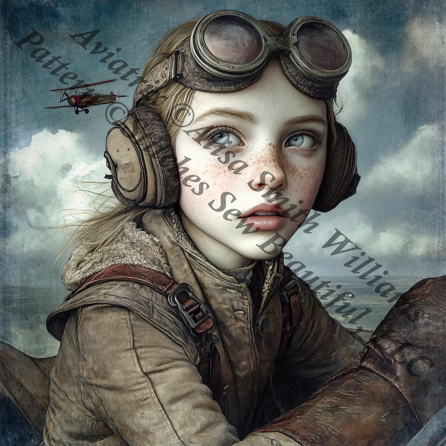 Aviatrix counted cross stitch pattern by Alisa Smith Williams