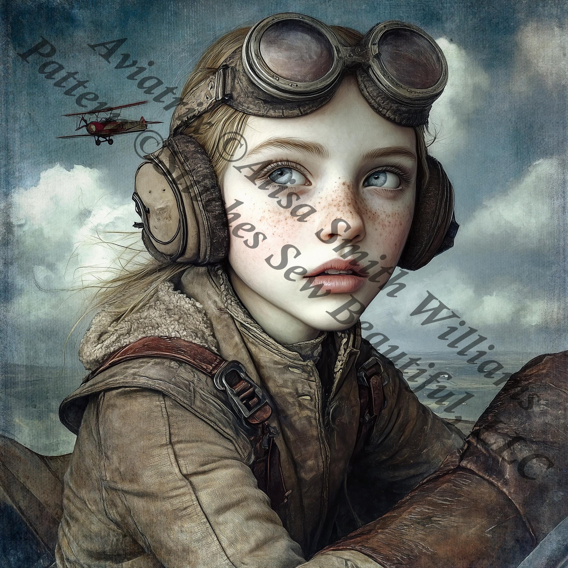 Aviatrix counted cross stitch pattern by Alisa Smith Williams