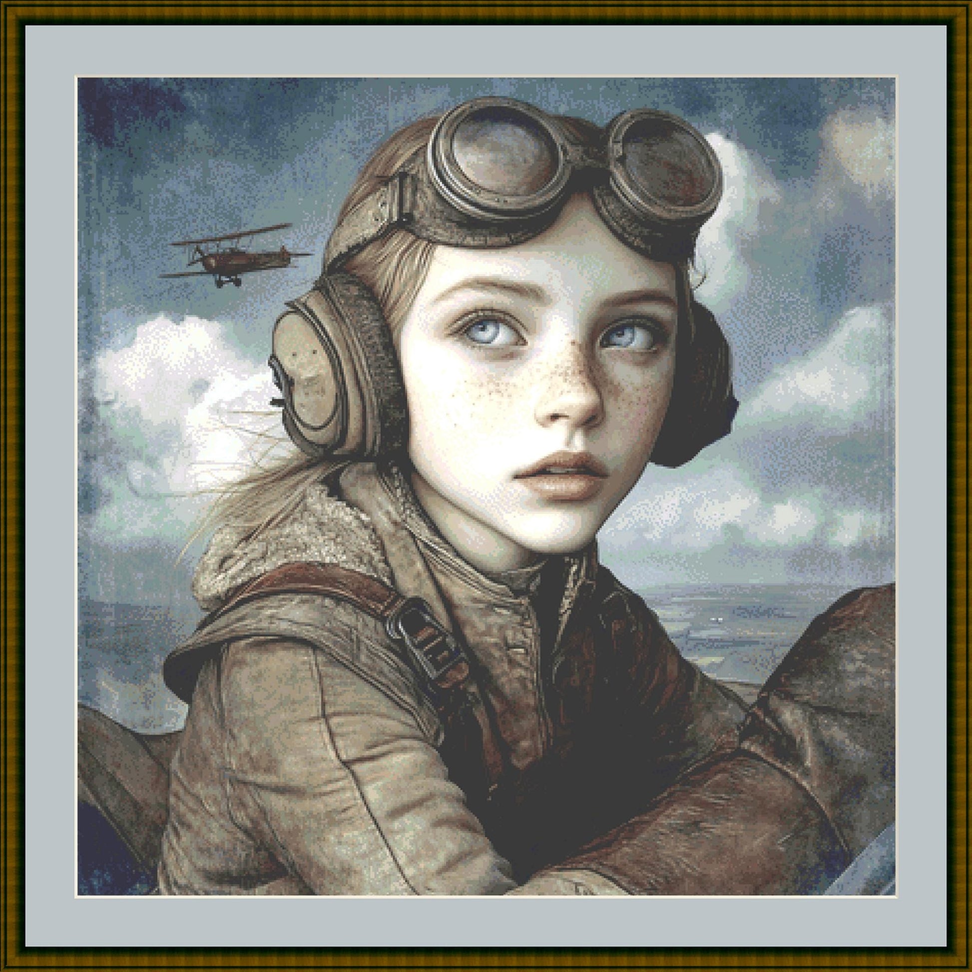 Aviatrix counted cross stitch pattern by Alisa Smith Williams