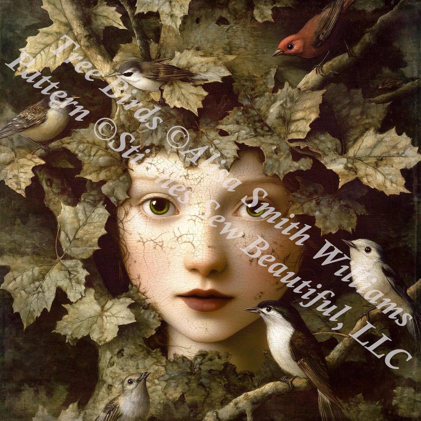 Tree Birds counted cross stitch pattern by Alisa Smith Williams