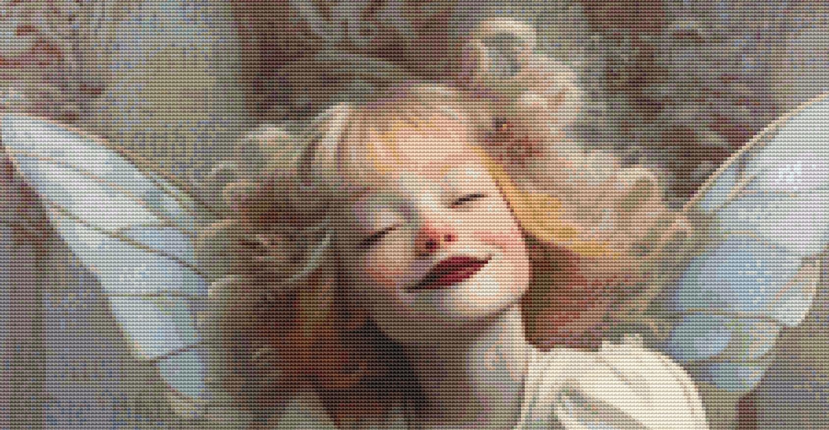 Gloria and the Gargoyle counted cross stitch pattern by Alisa Smith Williams