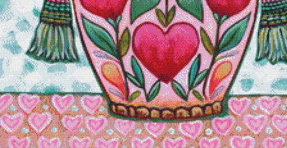 Happy Heart Floral 2 counted cross stitch pattern by Peggy Davis/Porterfields Fine Art Licensing