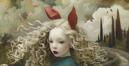 Alice's  Rabbit counted cross stitch pattern by Alisa Smith Williams