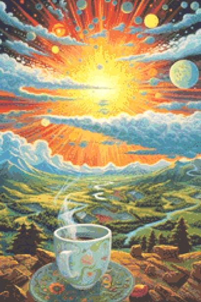 Starshine Coffee (Small) counted cross stitch pattern by Tammy L. Gross