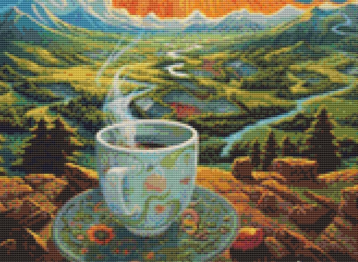 Starshine Coffee (Small) counted cross stitch pattern by Tammy L. Gross