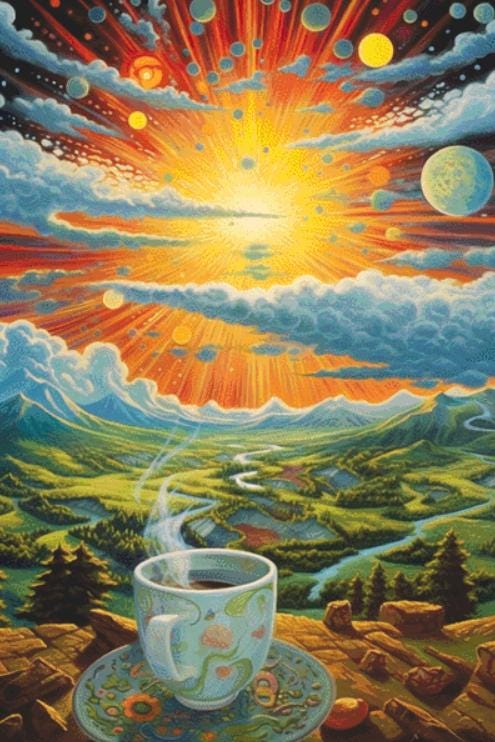 Starshine Coffee (Max Size/Color) counted cross stitch pattern by Tammy L. Gross