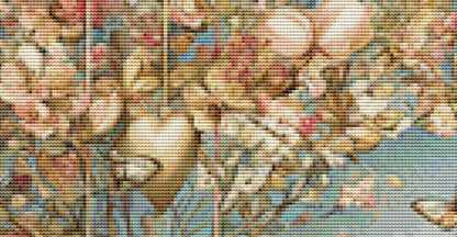 Cat on a Branch with Hearts counted cross stitch pattern by Bryna T. Art & Design