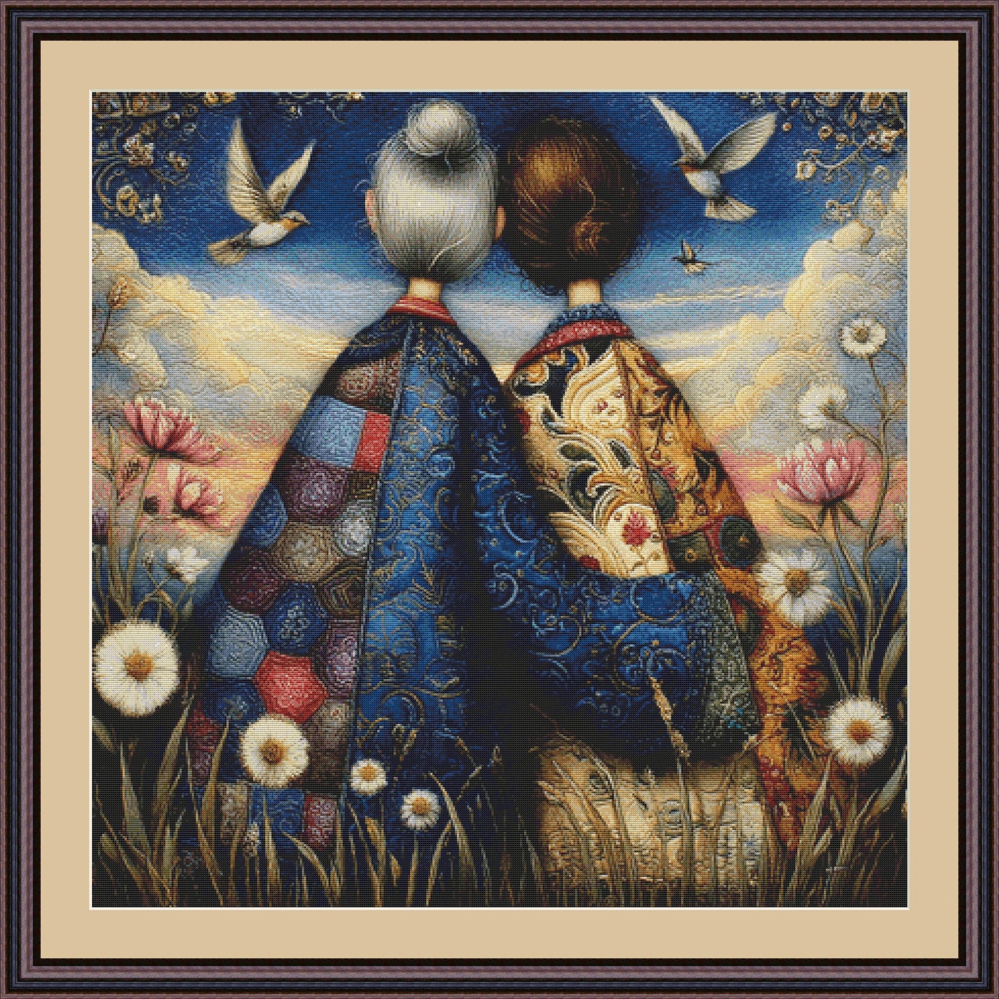 Mother and Daughter counted cross stitch pattern by Bryna T. Art & Design
