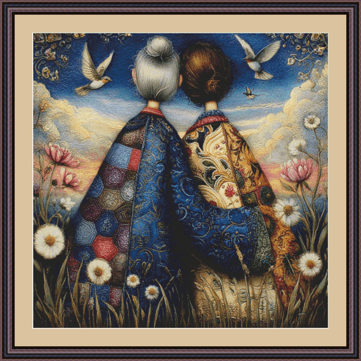 Mother and Daughter counted cross stitch pattern by Bryna T. Art & Design