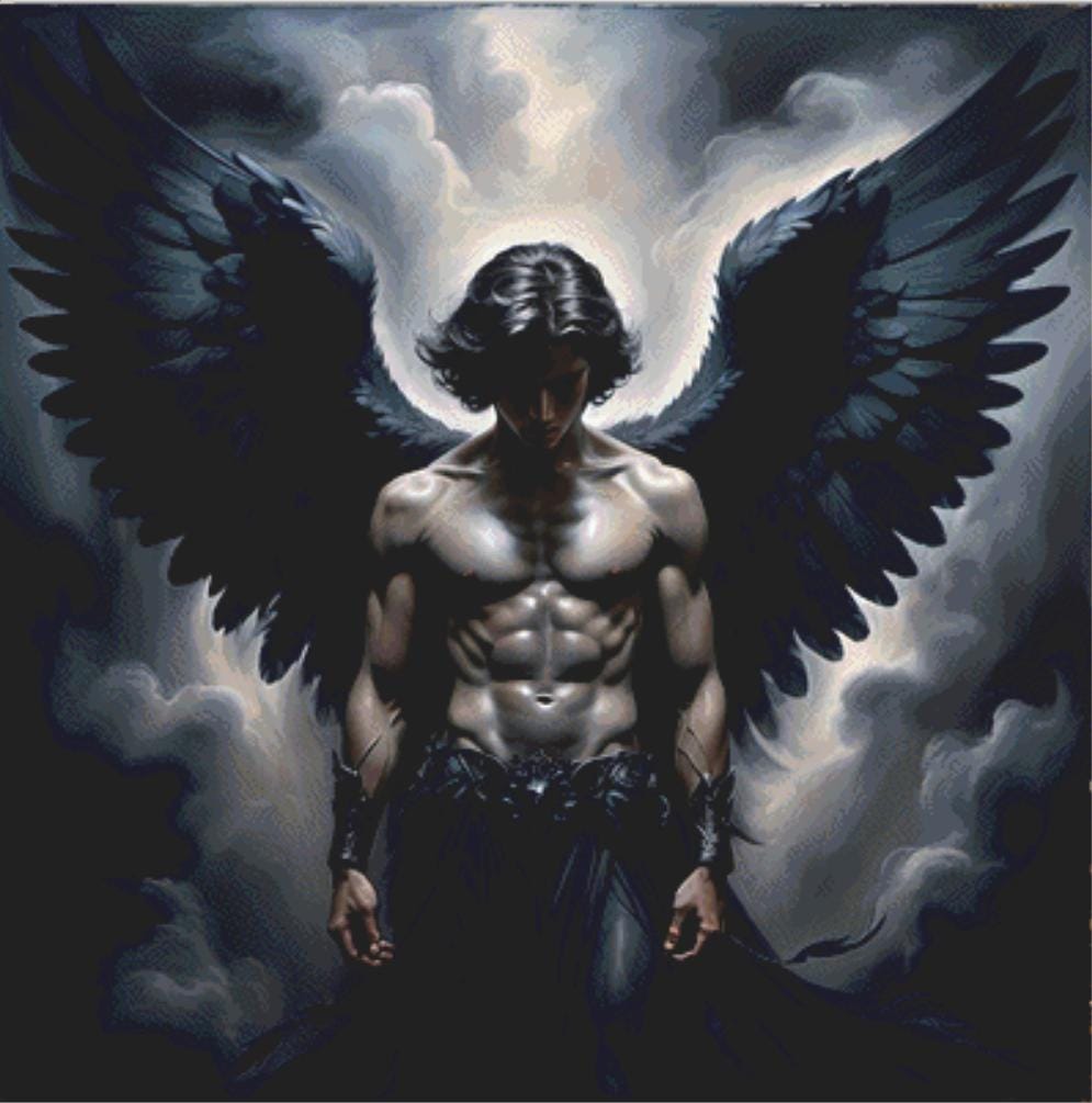 Dark Angel counted cross stitch pattern by Mystic Vision Gallery