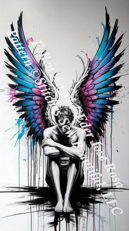 Fallen Angel counted cross stitch pattern by Eder Jose Rosa