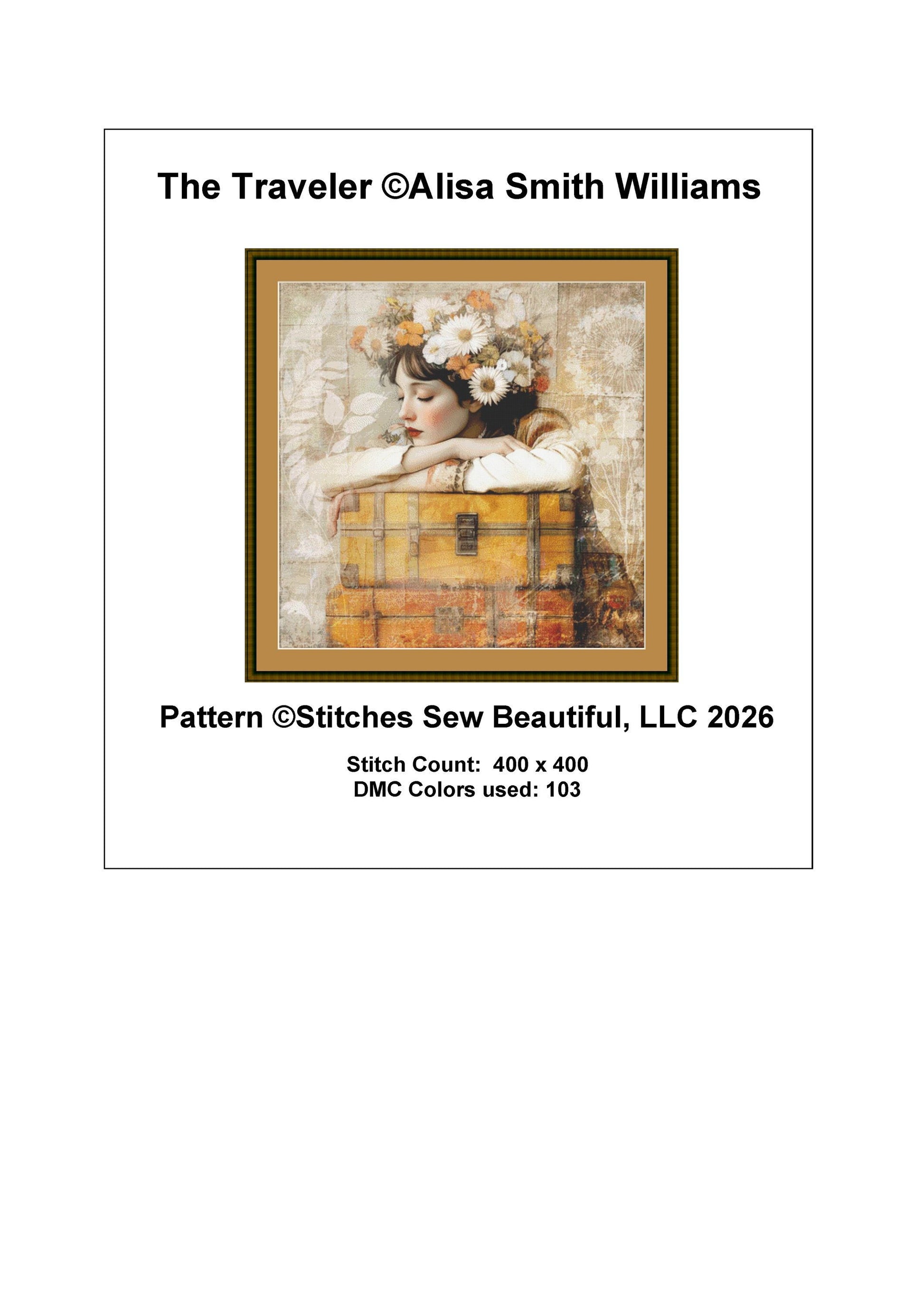 The Traveler counted cross stitch pattern by Alisa Smith Williams