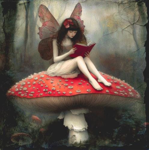 The Mushroom Fairy counted cross stitch pattern by Alisa Smith Williams