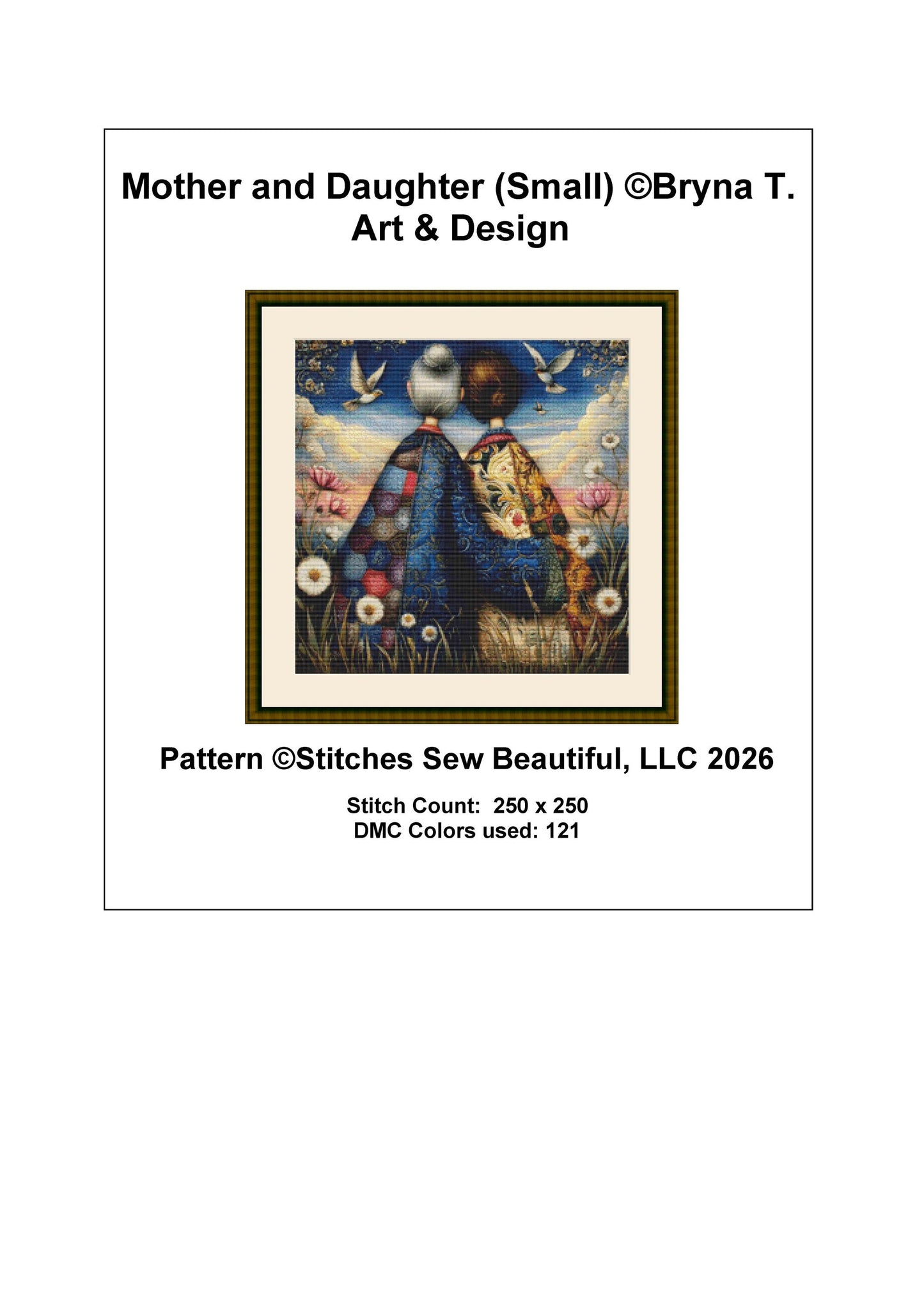 Mother and Daughter (Small) counted cross stitch pattern by Bryna T. Art & Design